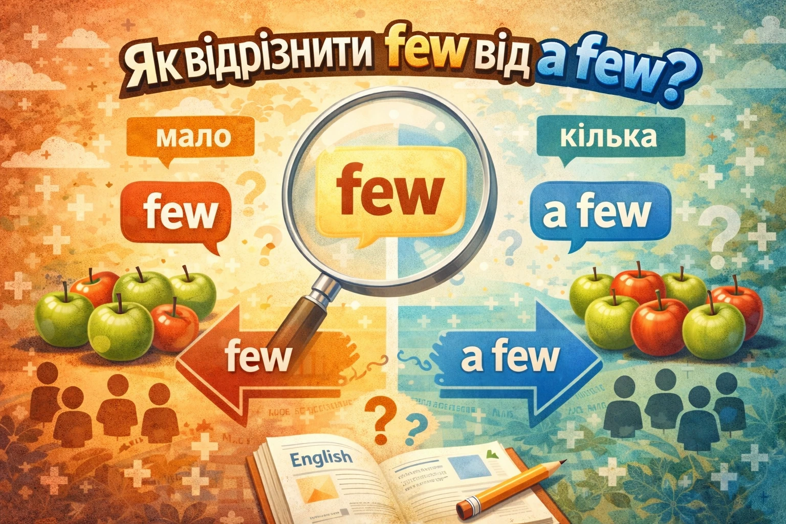 Як відрізнити few від a few?